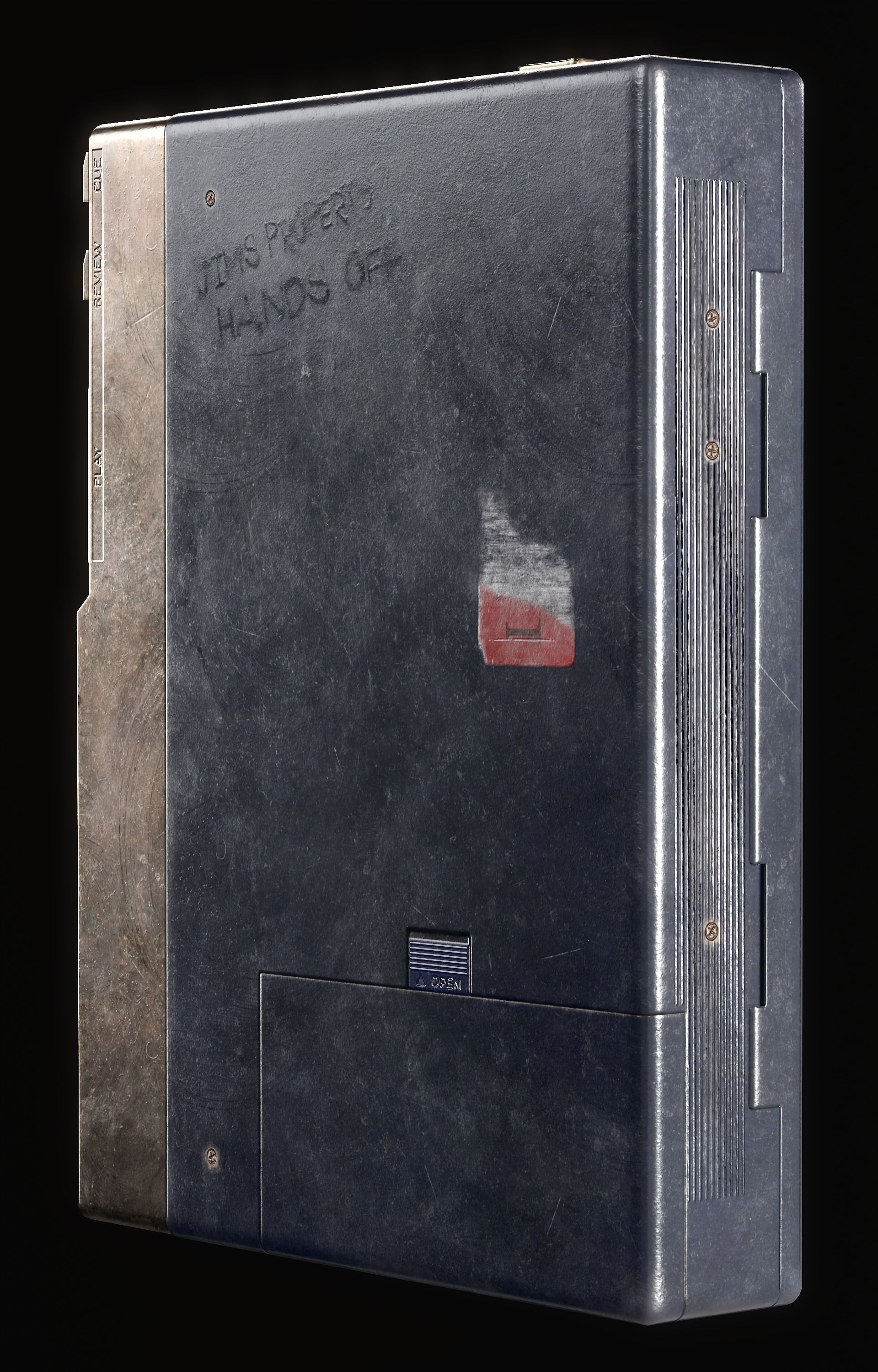 Retro Cassette Player Low-poly 3D model_11