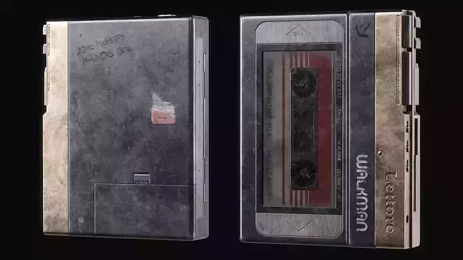 Retro Cassette Player Low-poly 3D model