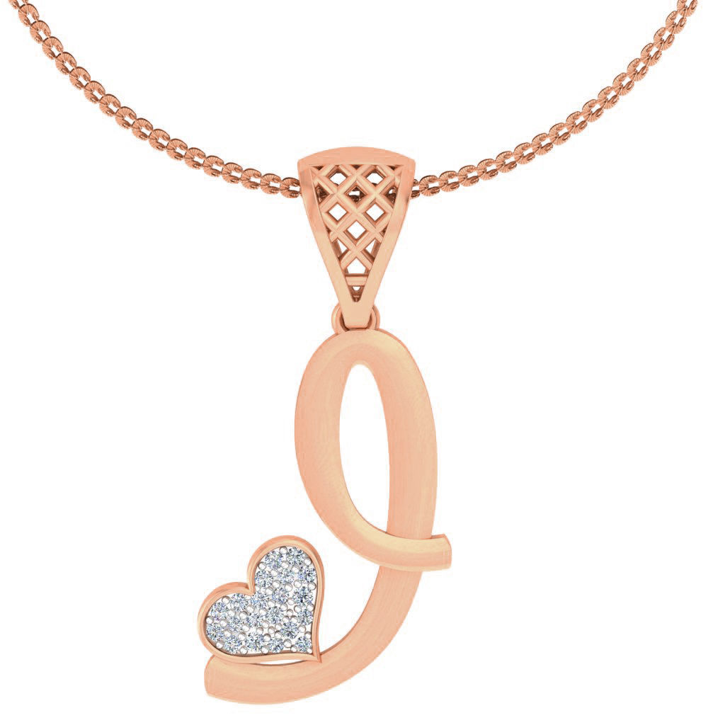 Alphabet - I Diamond Charms Pendant 3dm stl render Detail  3D print model_3