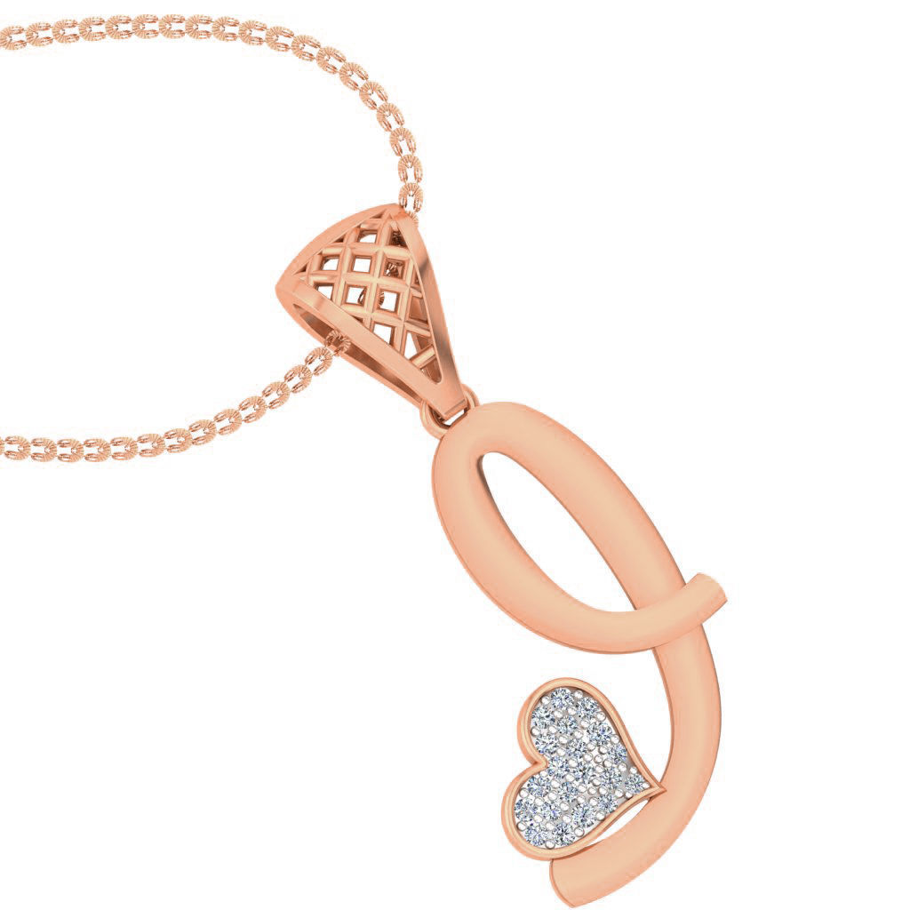 Alphabet - I Diamond Charms Pendant 3dm stl render Detail  3D print model_9