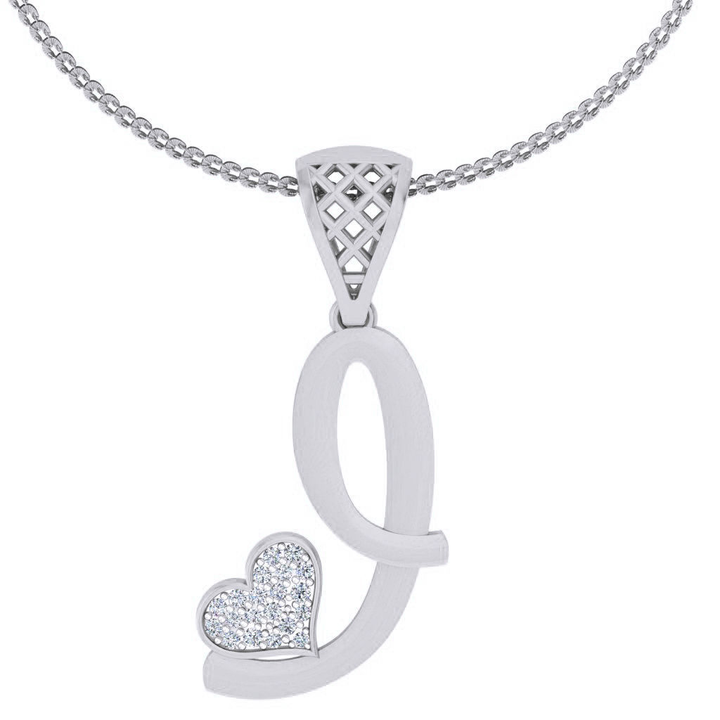Alphabet - I Diamond Charms Pendant 3dm stl render Detail  3D print model_2