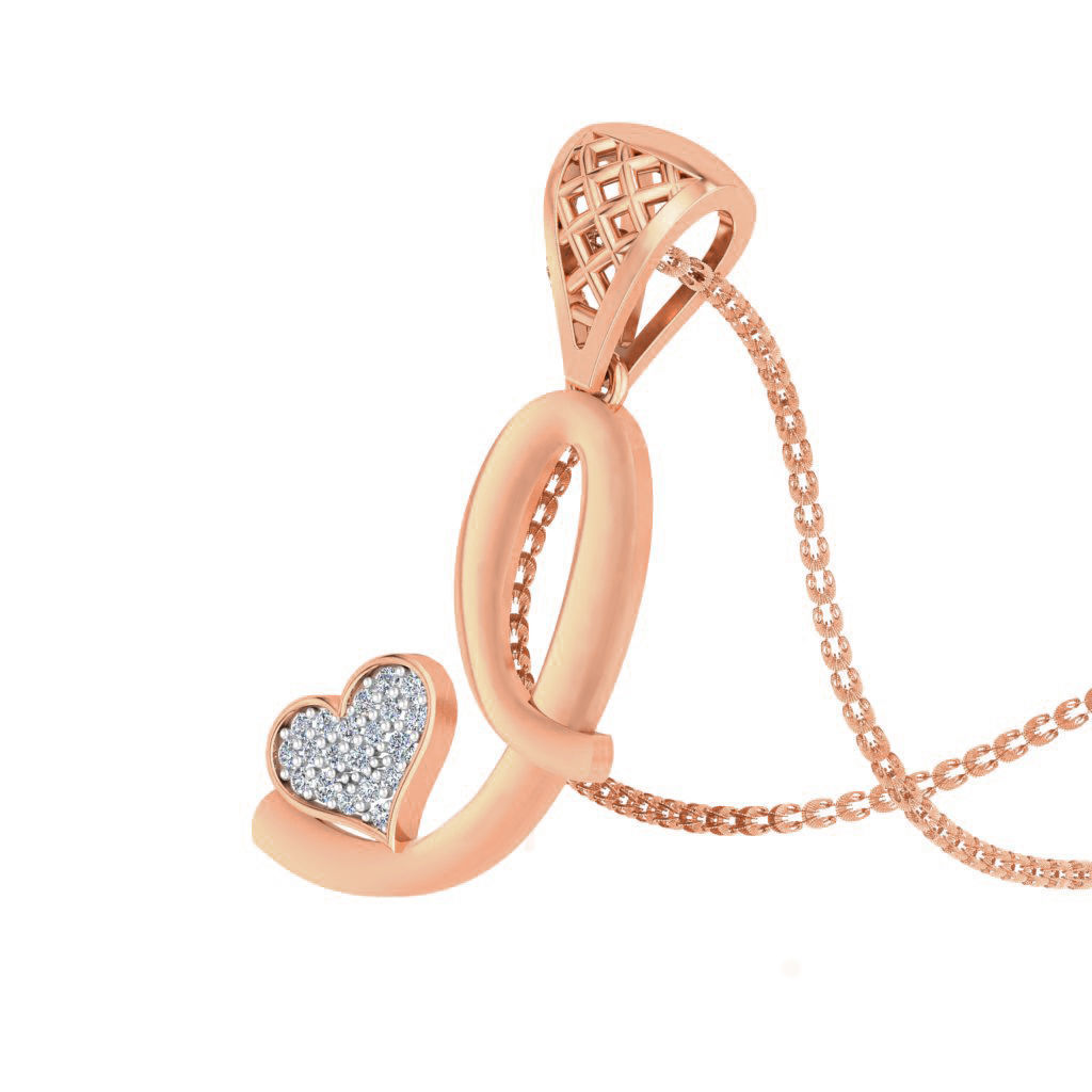 Alphabet - I Diamond Charms Pendant 3dm stl render Detail  3D print model_13