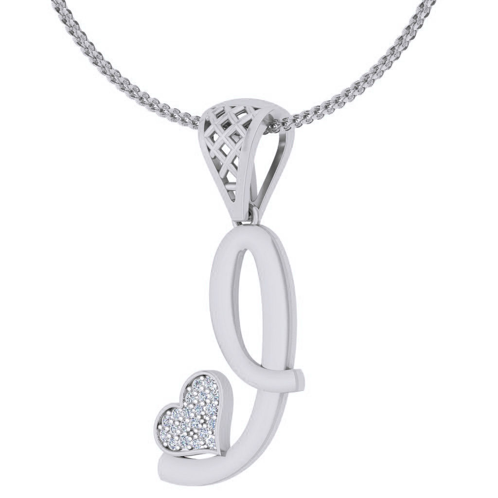 Alphabet - I Diamond Charms Pendant 3dm stl render Detail  3D print model_5