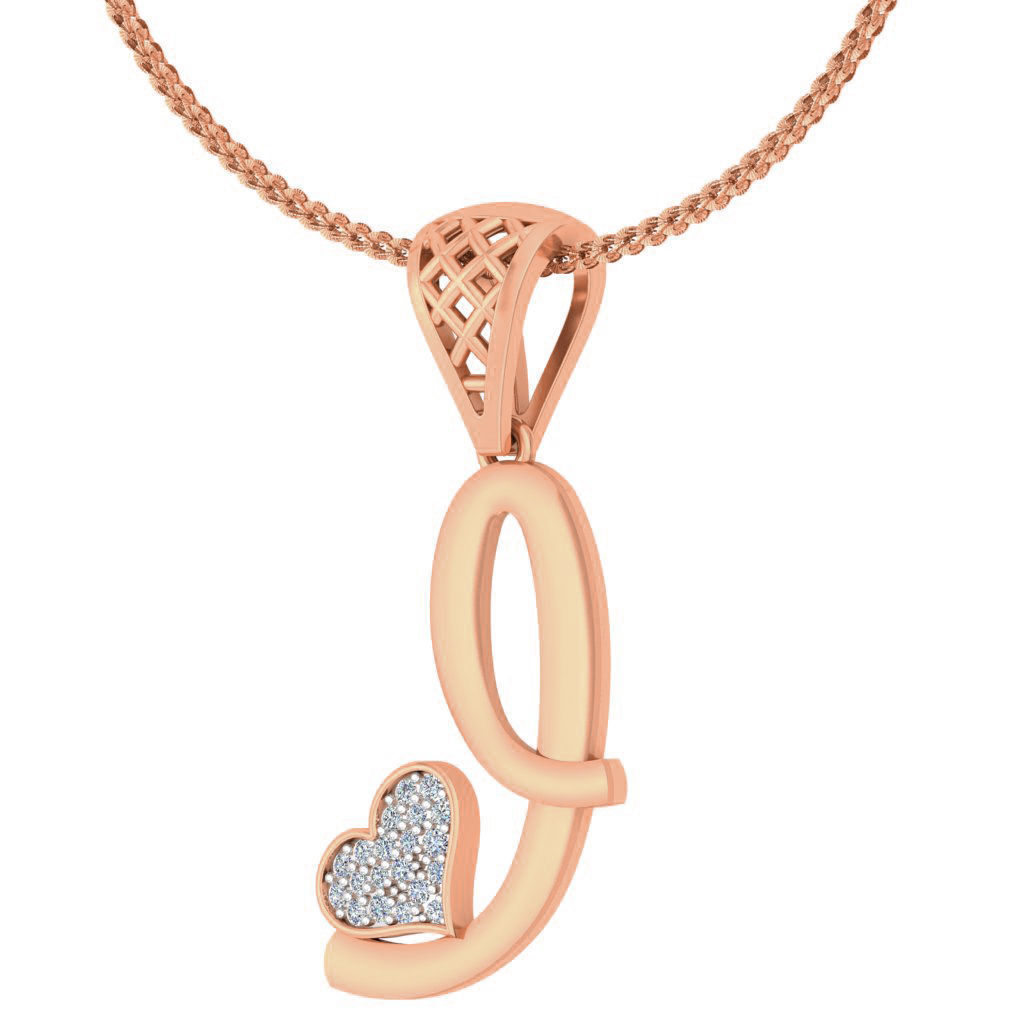 Alphabet - I Diamond Charms Pendant 3dm stl render Detail  3D print model_6