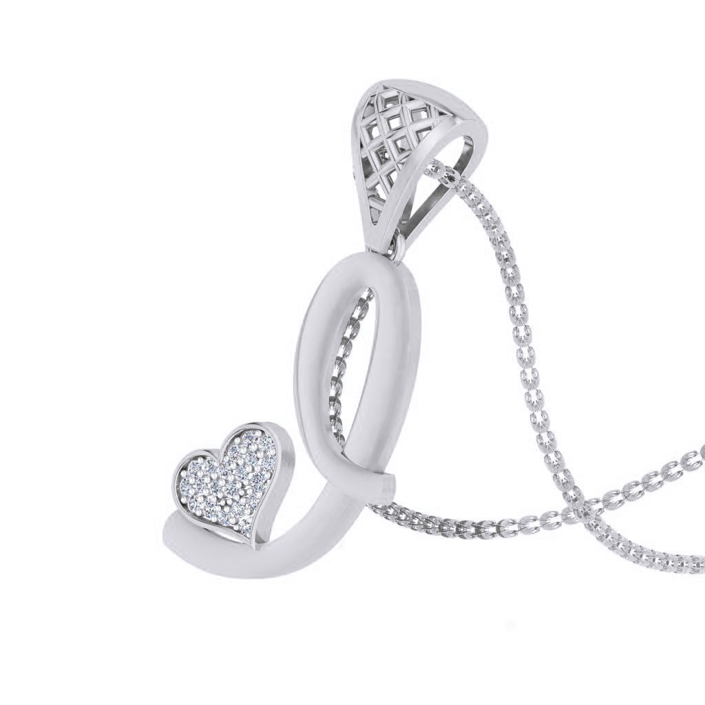 Alphabet - I Diamond Charms Pendant 3dm stl render Detail  3D print model_11