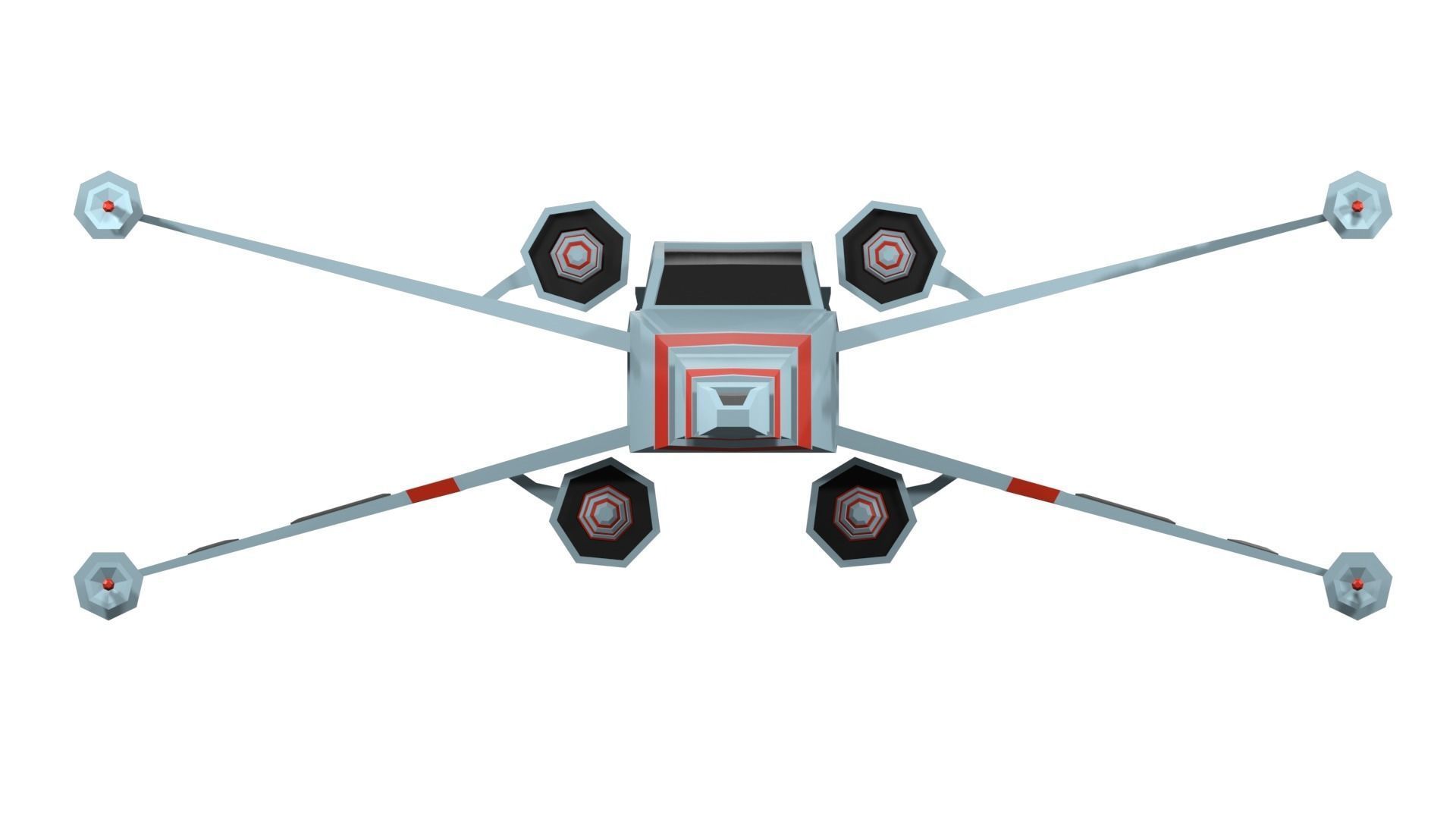 Low-poly spaceship toy star wars x - wing fighter Low-poly 3D model_2
