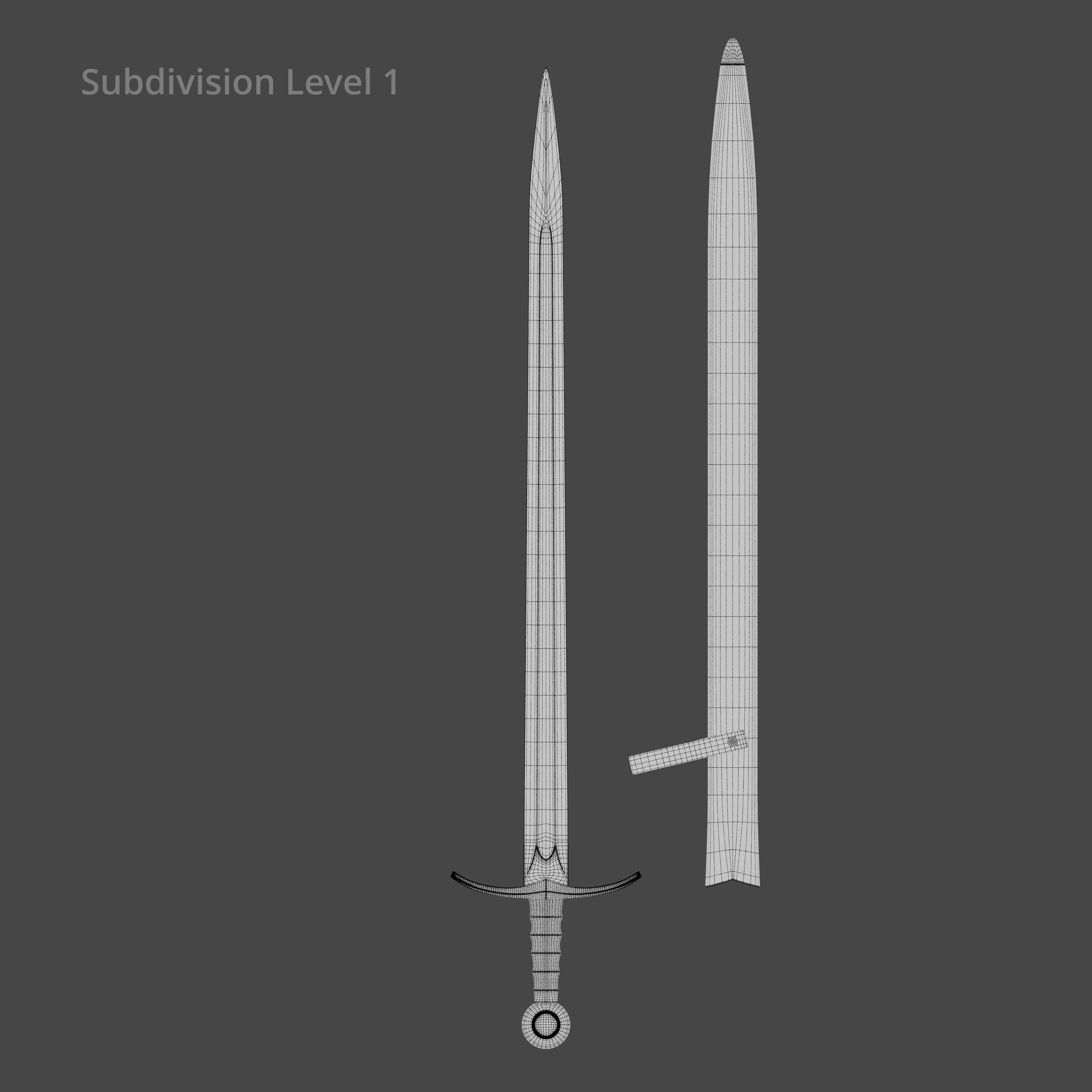 Medieval Sword 02  plus old texture and sheath 3D model_20
