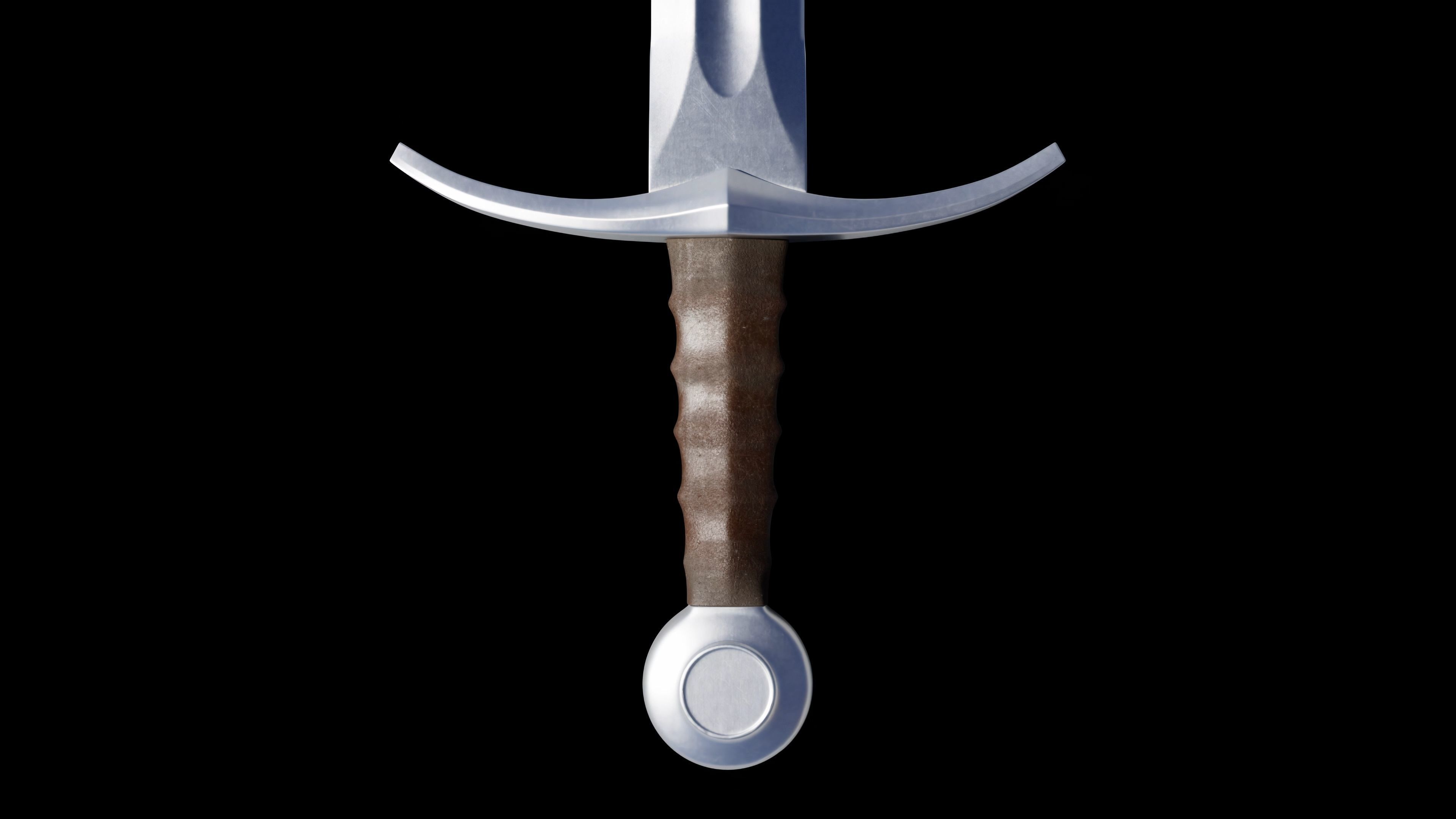 Medieval Sword 02  plus old texture and sheath 3D model_16