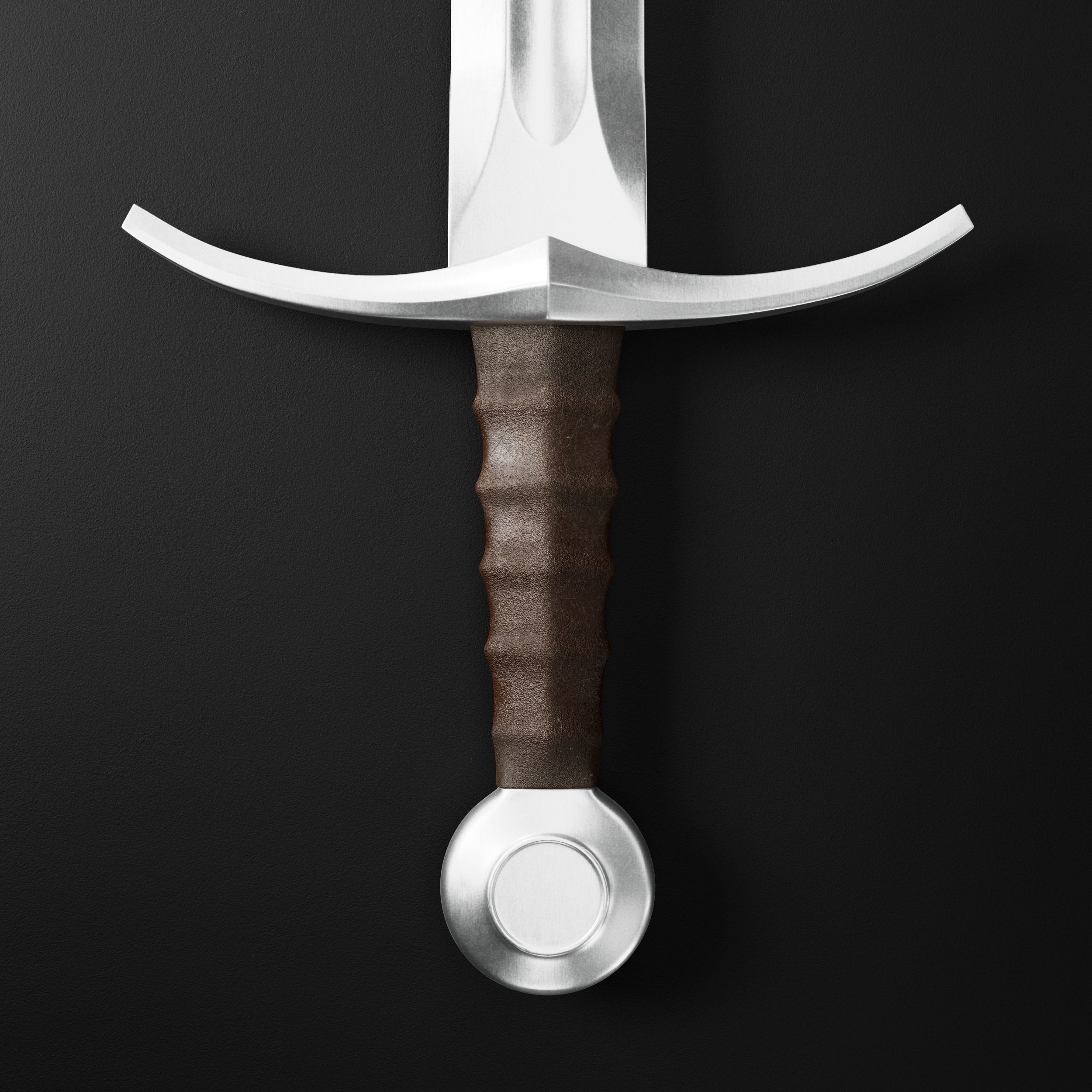 Medieval Sword 02  plus old texture and sheath 3D model_4