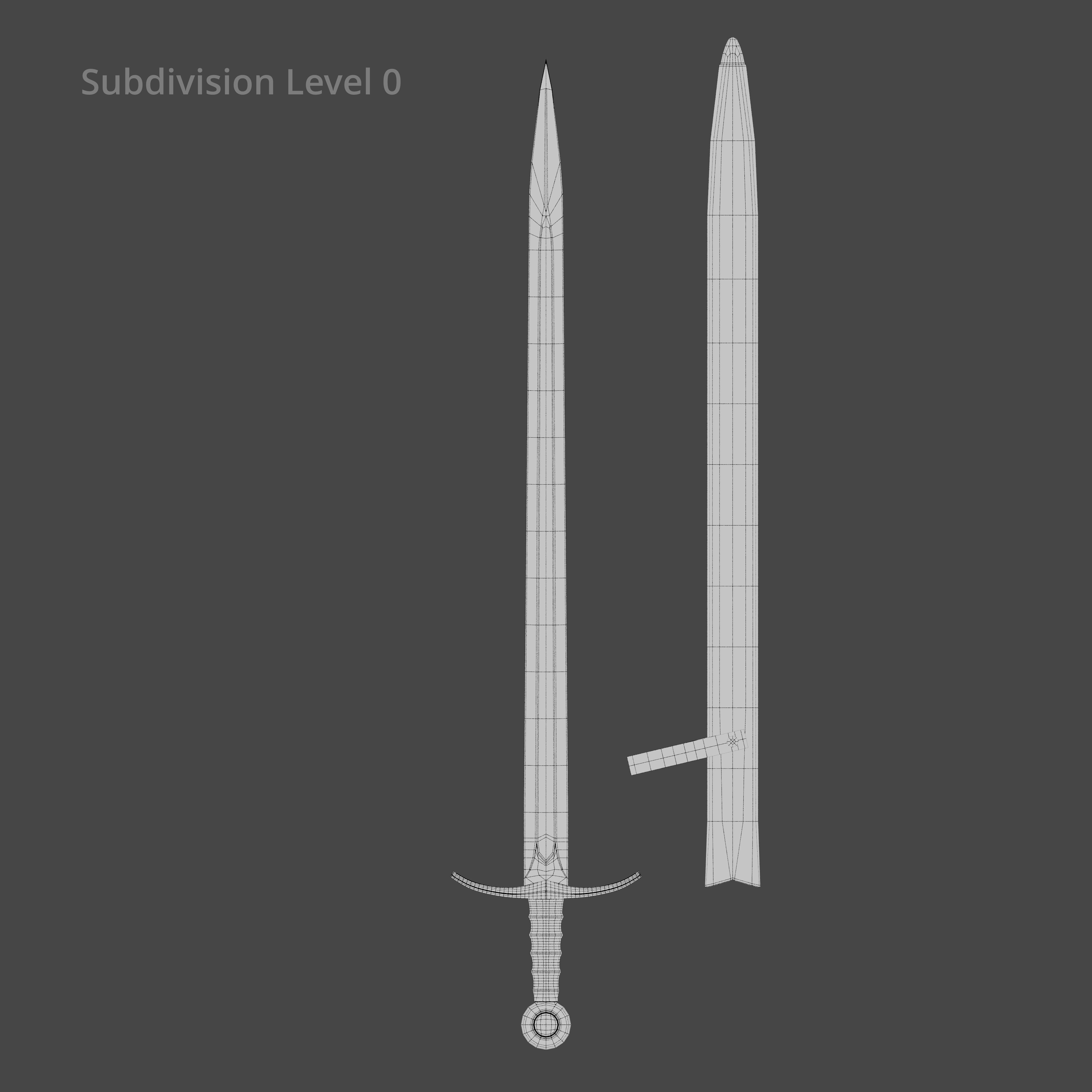 Medieval Sword 02  plus old texture and sheath 3D model_19
