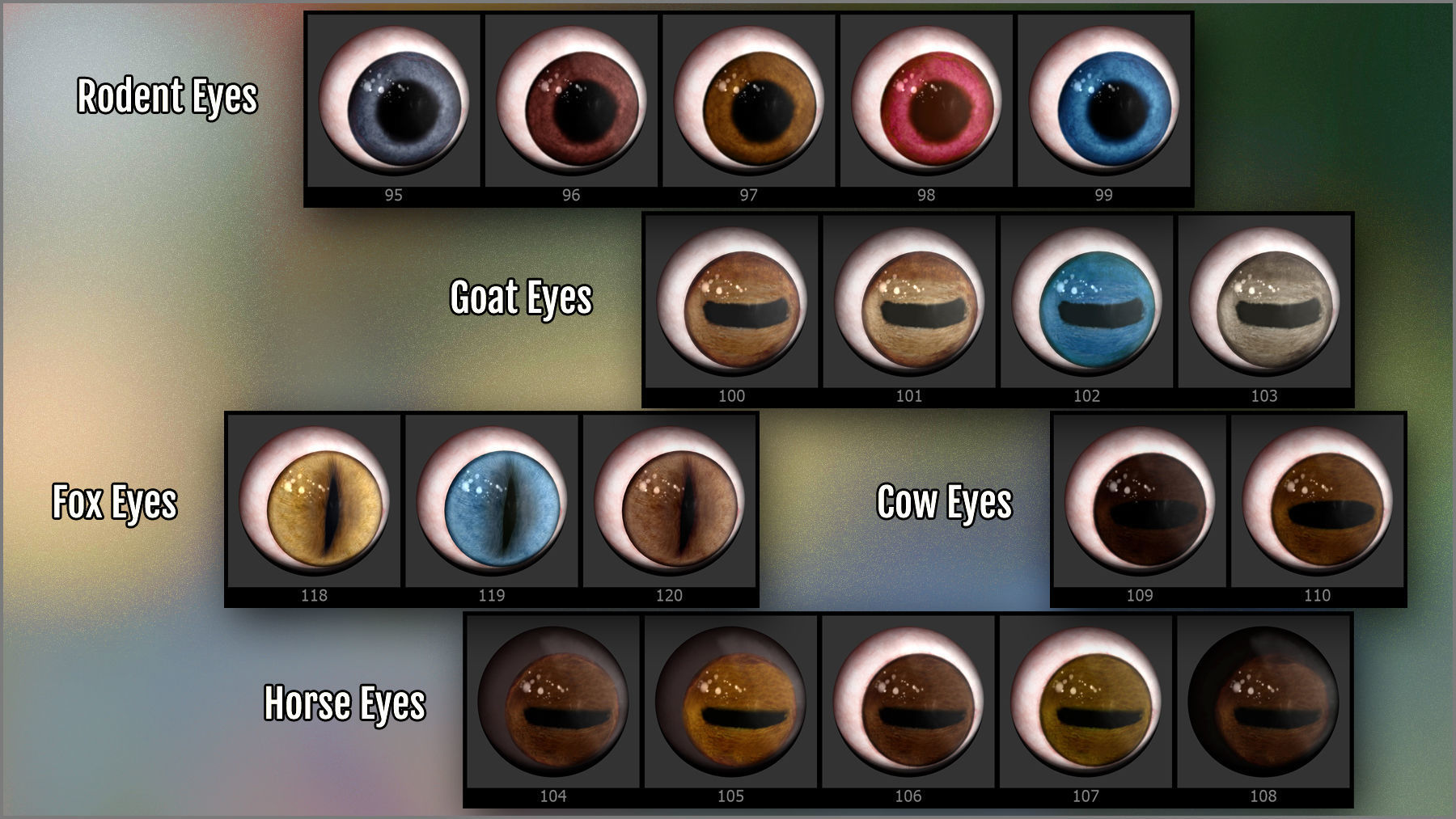 Animal Eye Maker 128 Eyes and ZBrush Plugin 3D model_17