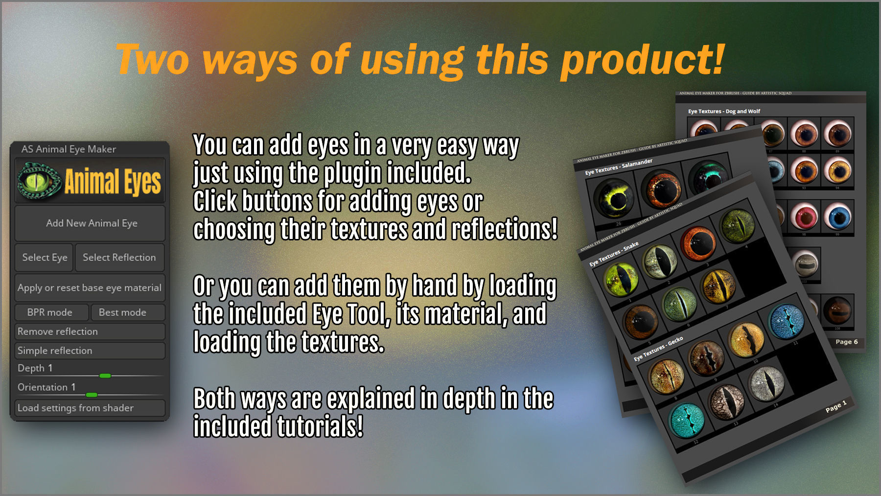 Animal Eye Maker 128 Eyes and ZBrush Plugin 3D model_2