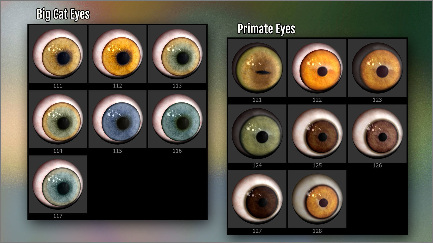 Animal Eye Maker 128 Eyes and ZBrush Plugin 3D model_16