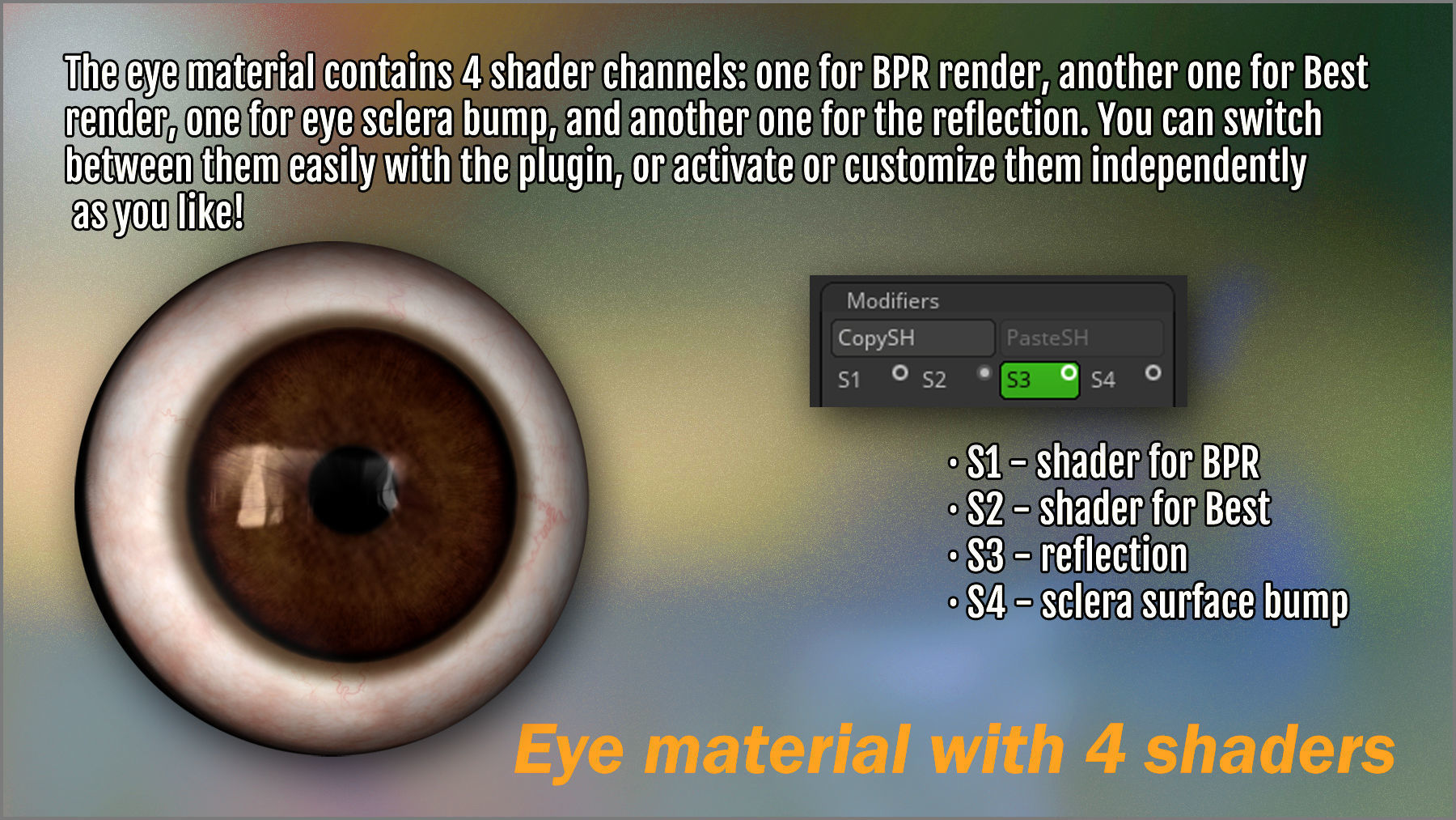 Animal Eye Maker 128 Eyes and ZBrush Plugin 3D model_7