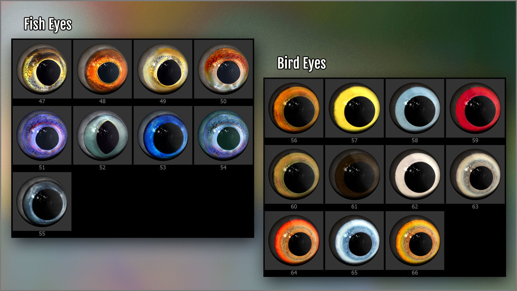 Animal Eye Maker 128 Eyes and ZBrush Plugin 3D model_14
