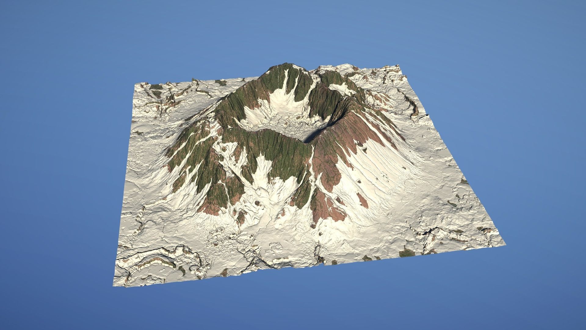 Landscape Environment Volcano Snow 18 Low-poly 3D model_7