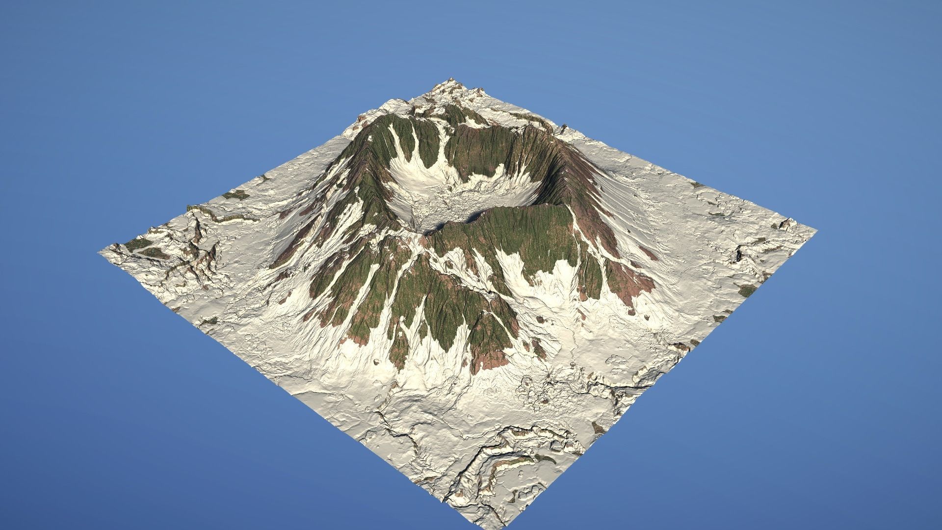 Landscape Environment Volcano Snow 18 Low-poly 3D model_5