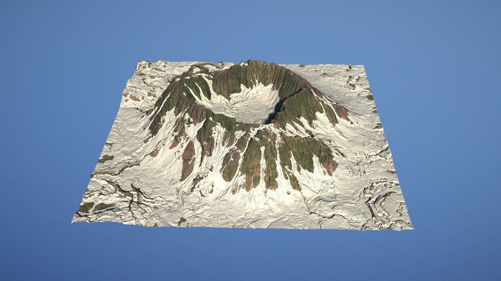 Landscape Environment Volcano Snow 18 Low-poly 3D model_25