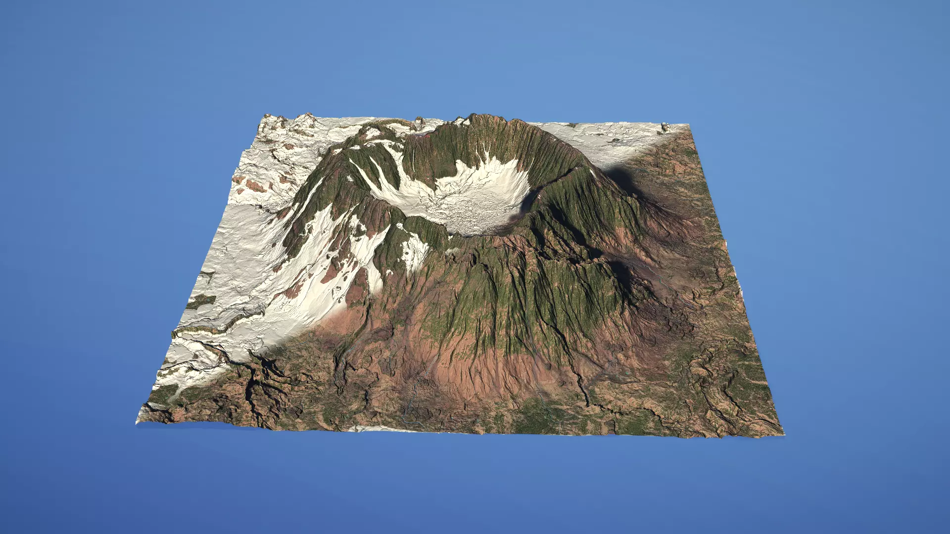 Landscape Environment Volcano Snow 18 Low-poly 3D model_0
