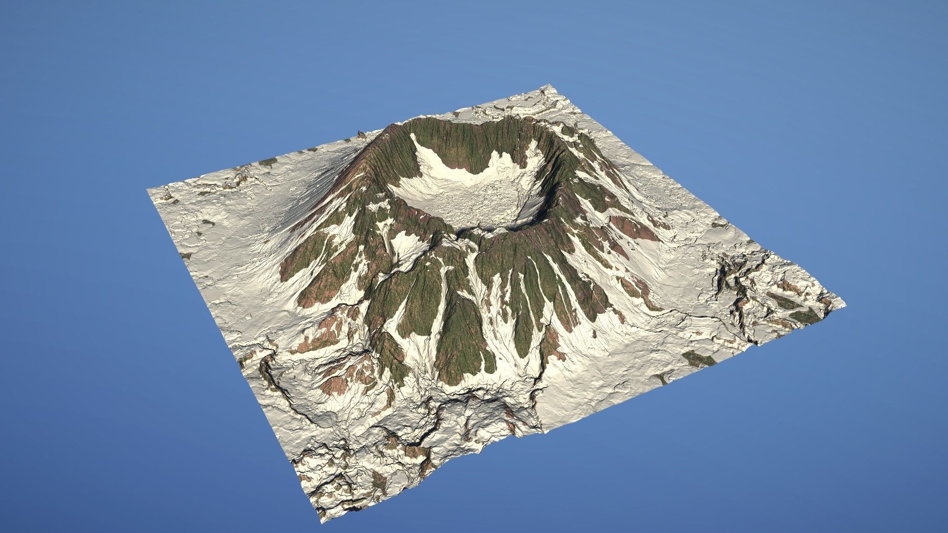 Landscape Environment Volcano Snow 18 Low-poly 3D model_17