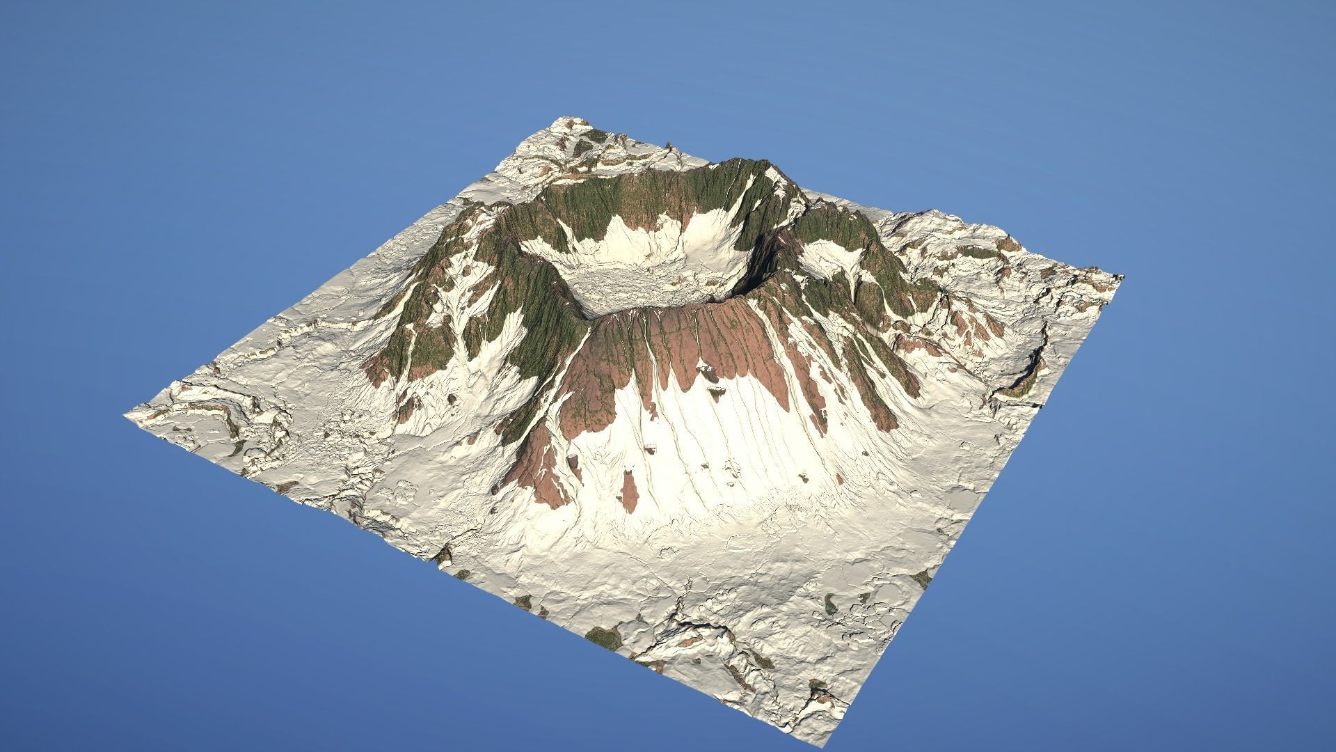 Landscape Environment Volcano Snow 18 Low-poly 3D model_10