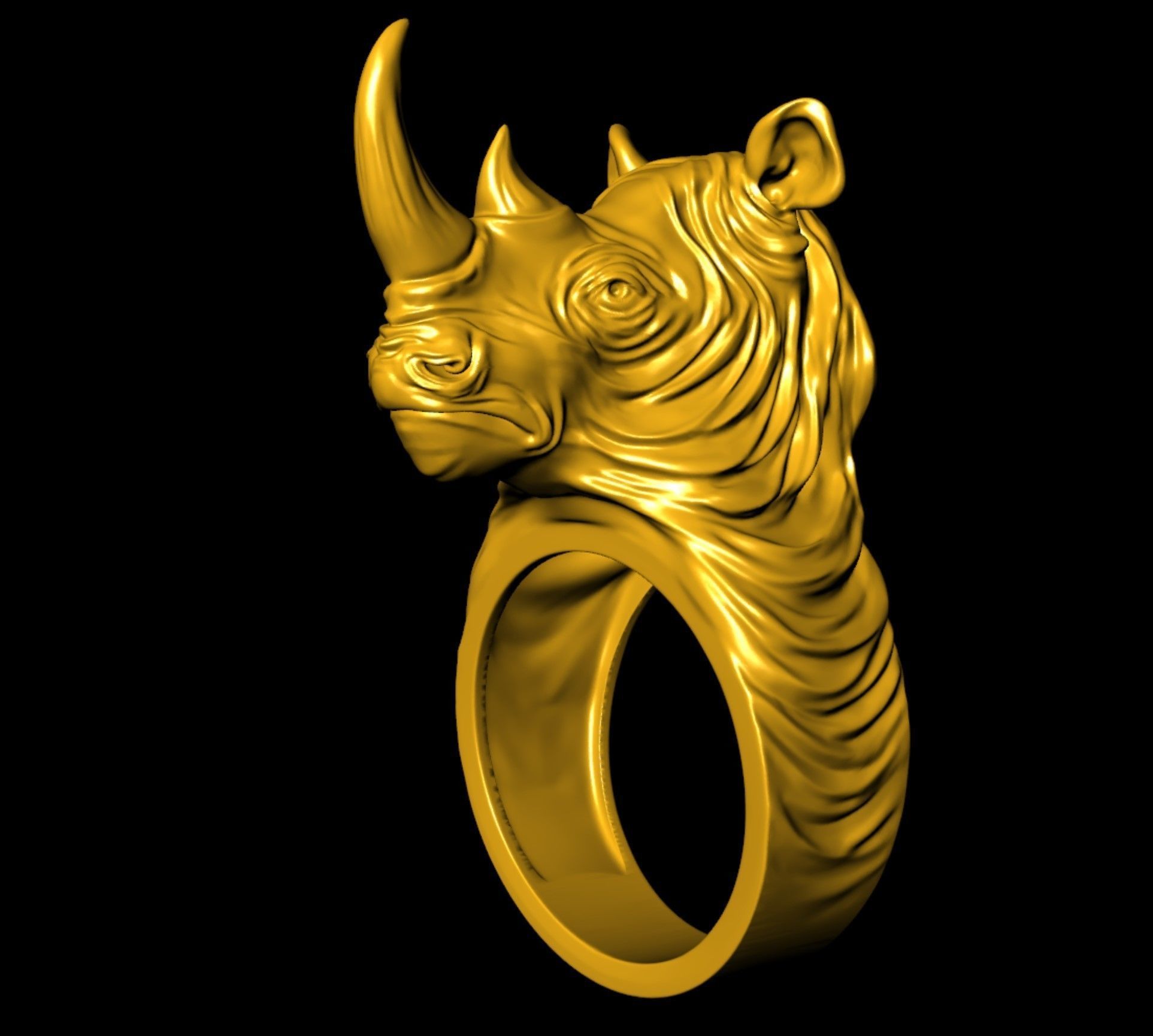 Rhino Ring  3D print model_4