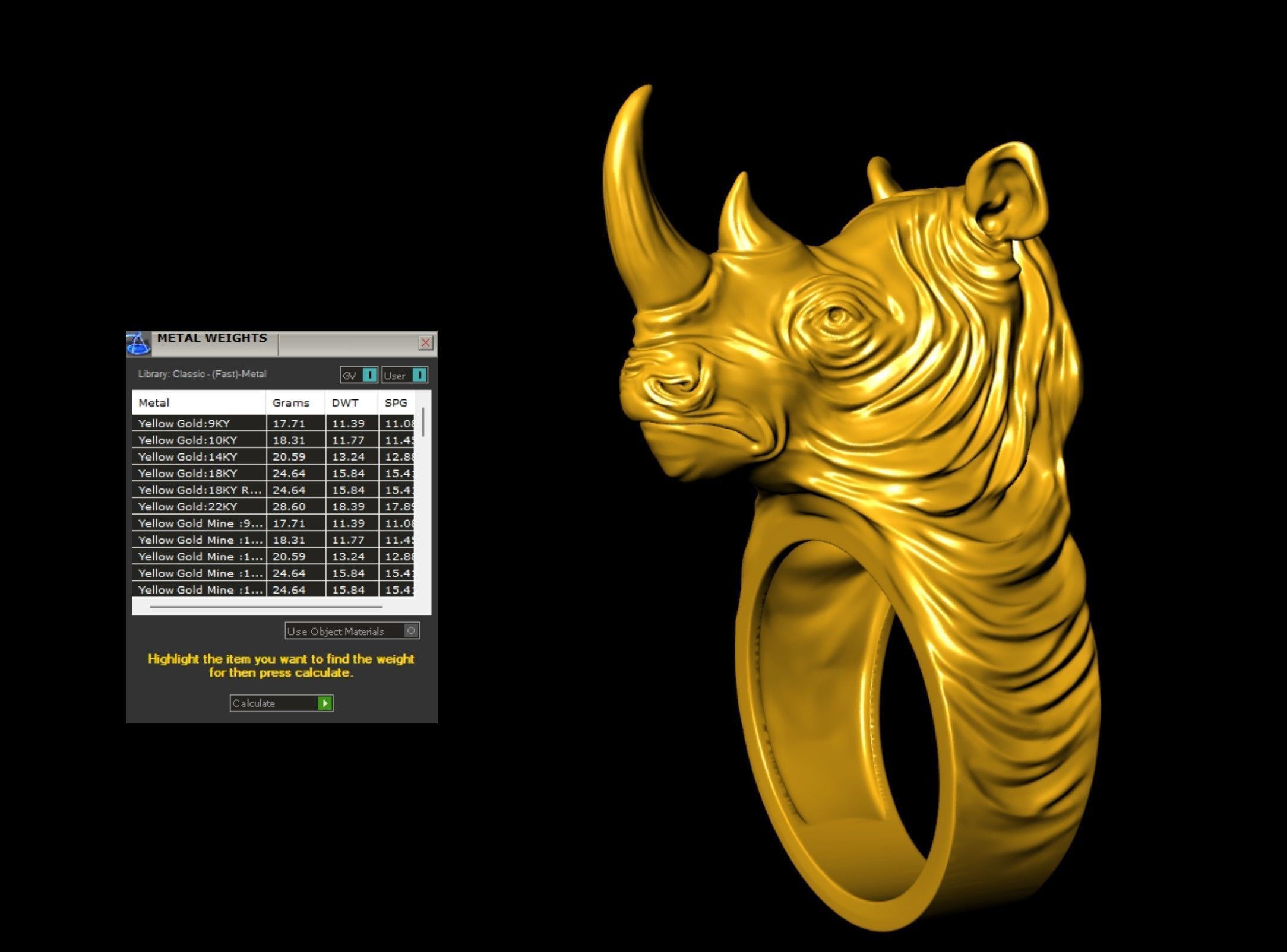 Rhino Ring  3D print model_2