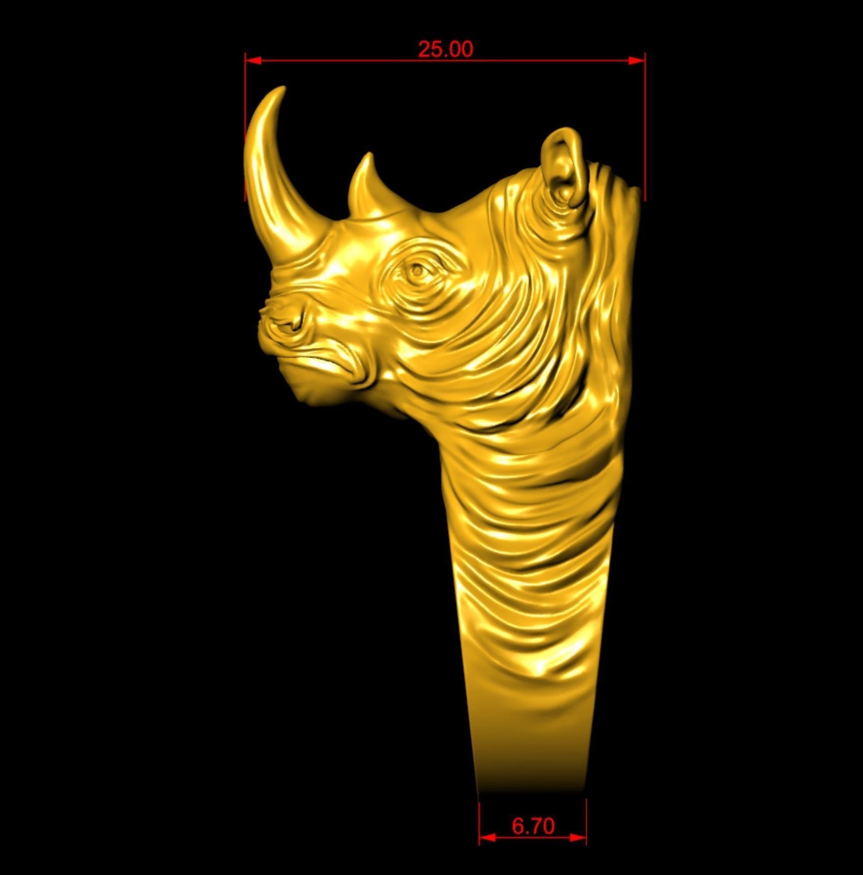 Rhino Ring  3D print model_6