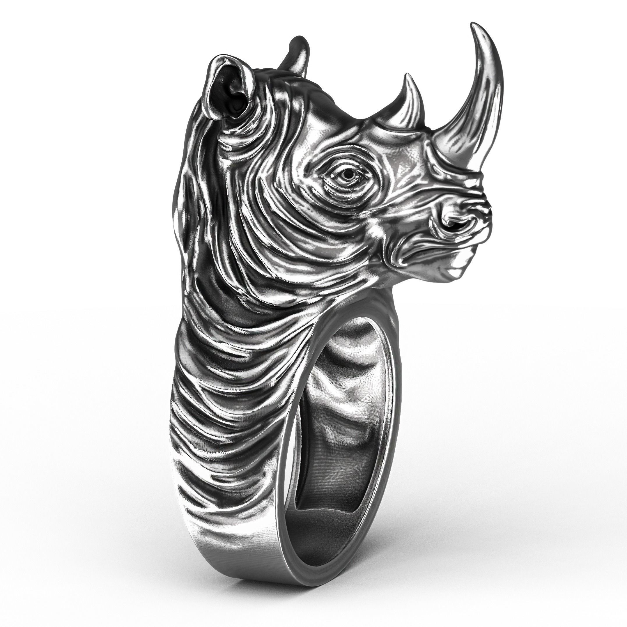 Rhino Ring  3D print model_8