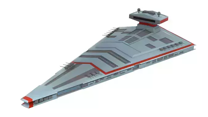 Low-poly spaceship star wars destroyer