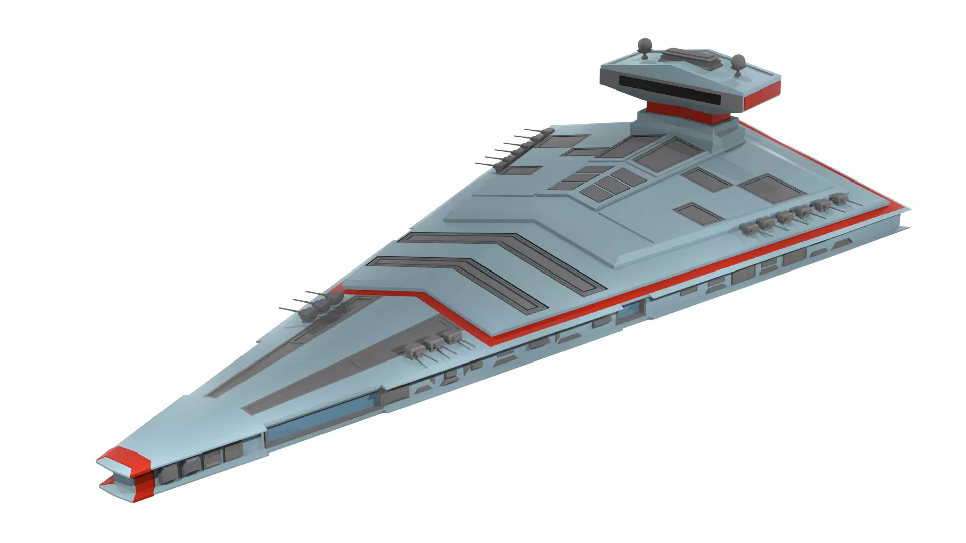 Low-poly spaceship star wars destroyer Low-poly 3D model