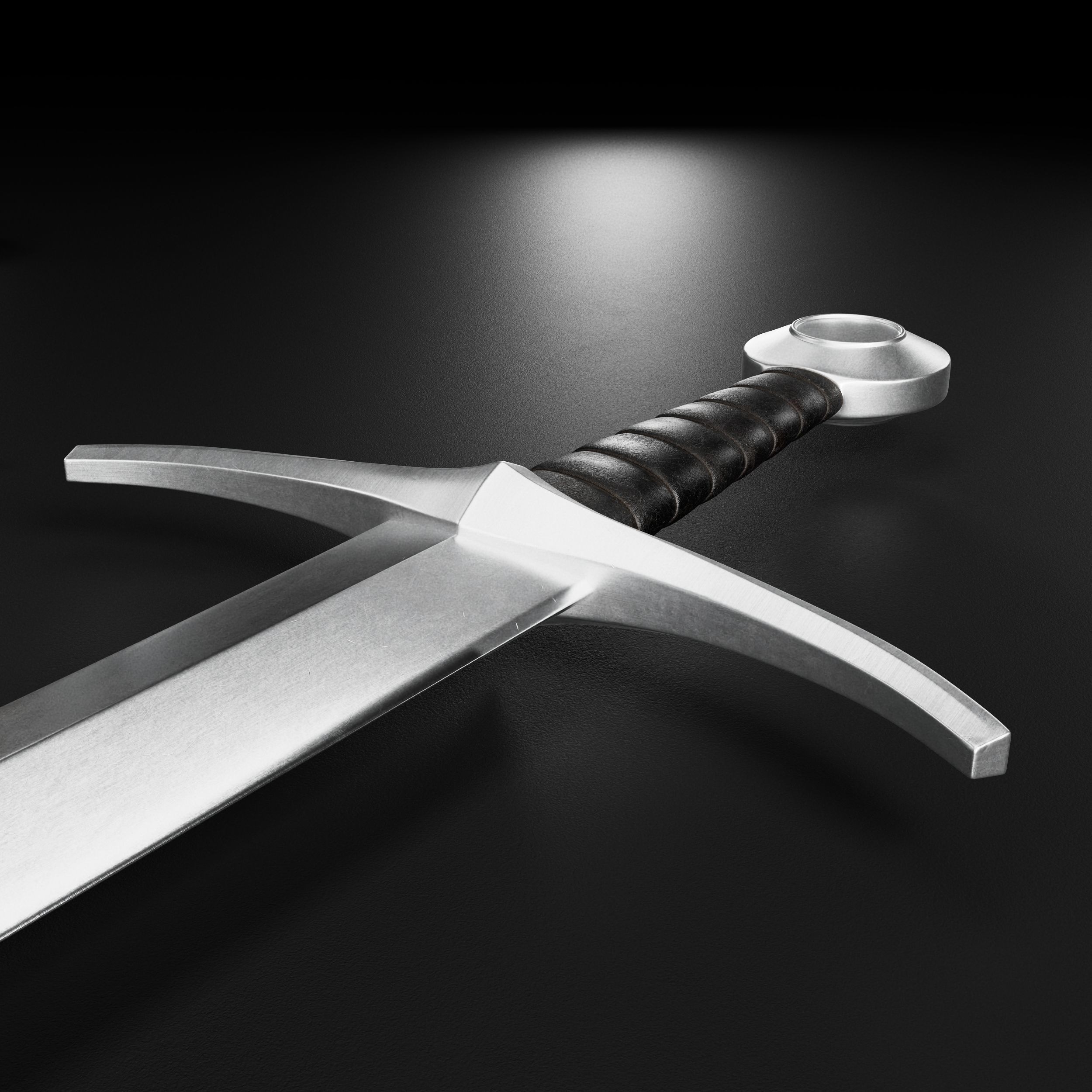 Medieval Sword 04     plus old texture and sheath 3D model_8