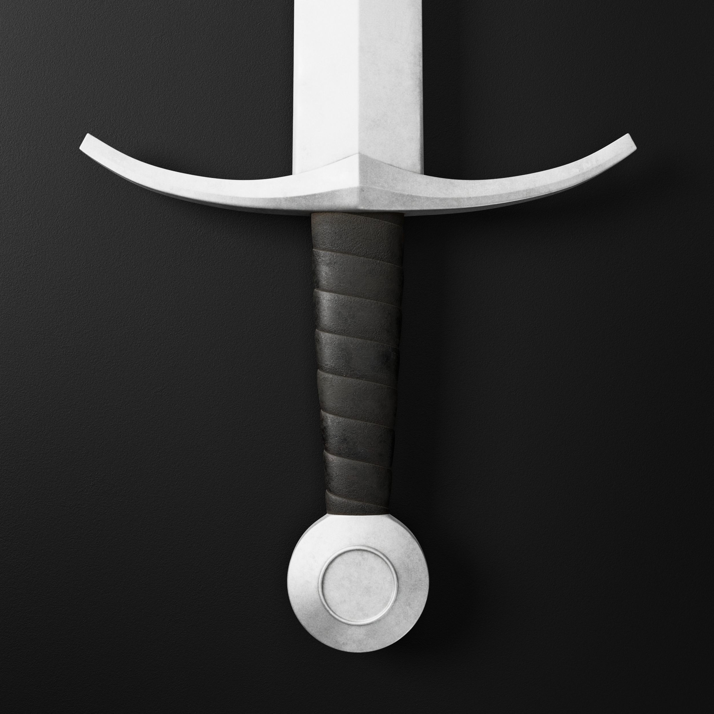 Medieval Sword 04     plus old texture and sheath 3D model_5
