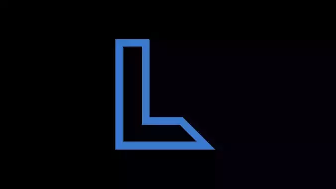 FONTIRON-012 L letter Free low-poly 3D model