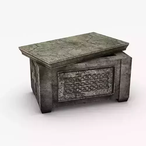 Ancient stone ark storage box Low-poly 3D model