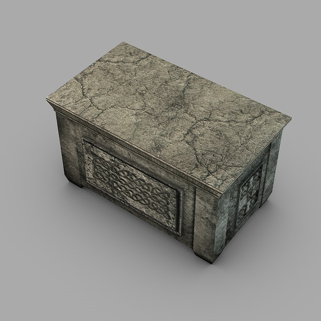 Ancient stone ark storage box 3D Model Game ready .max .obj .3ds .fbx