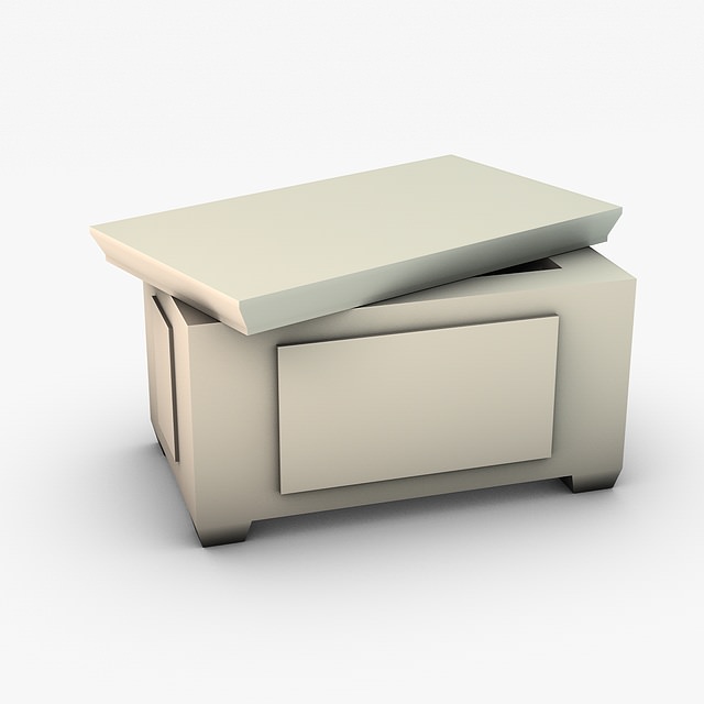 Ancient stone ark storage box Low-poly 3D model_6