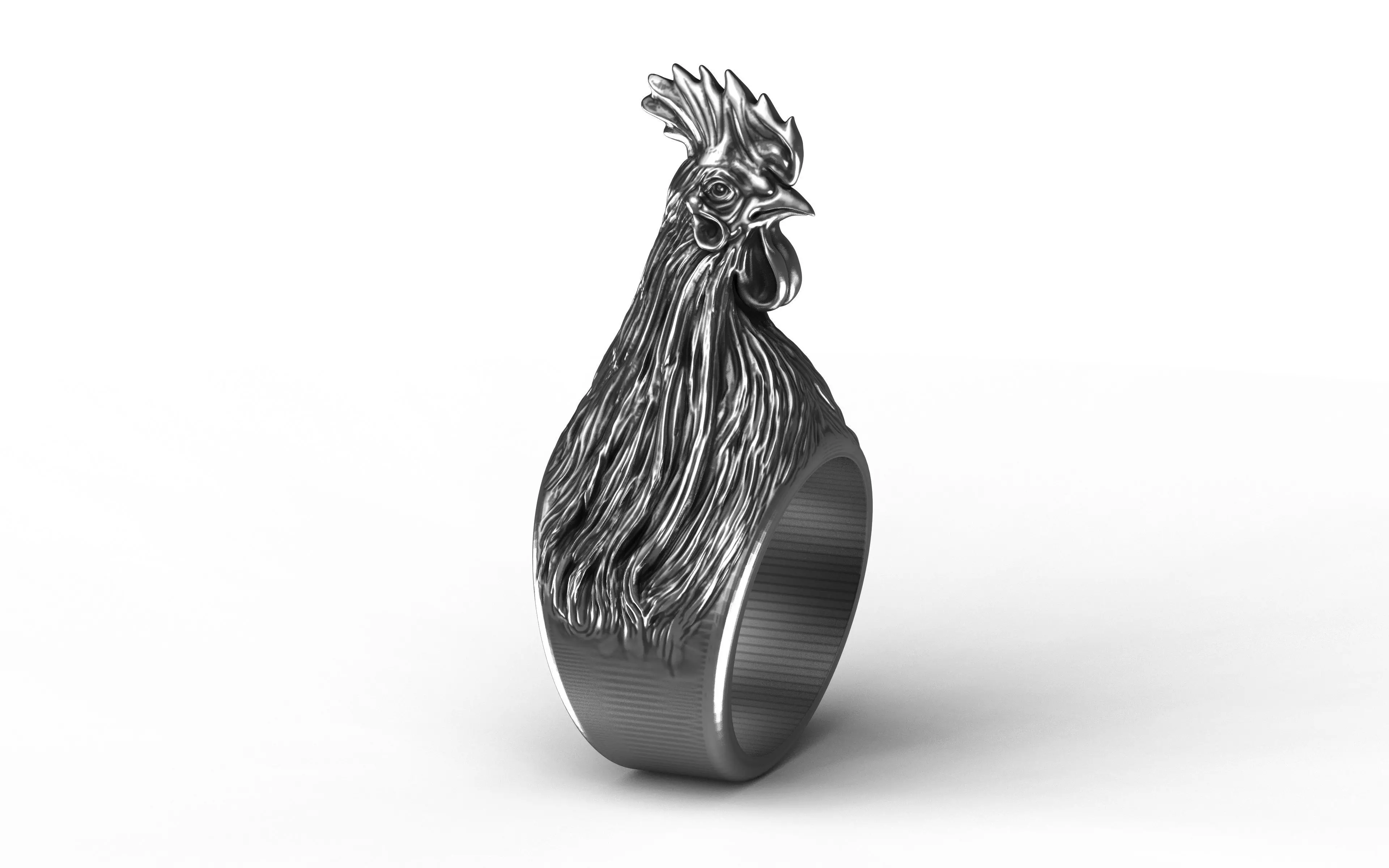 Hen Cock Bird Ring  3D print model_0