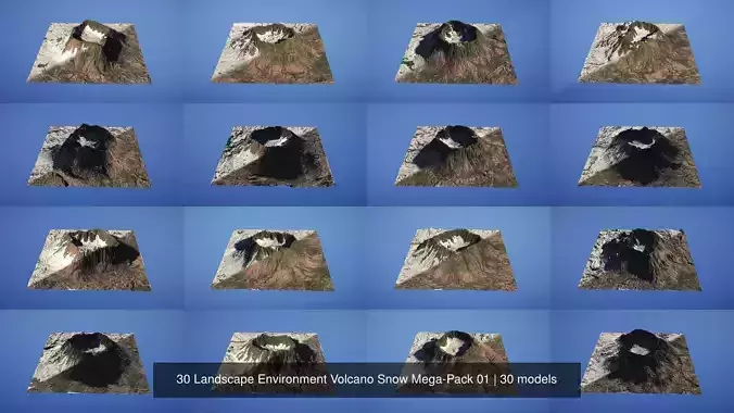 30 Landscape Environment Volcano Snow Mega-Pack 01