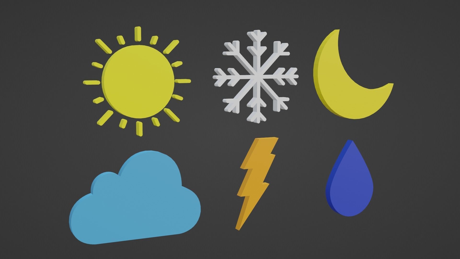 Weather Icon Pack Low-poly 3D model_23