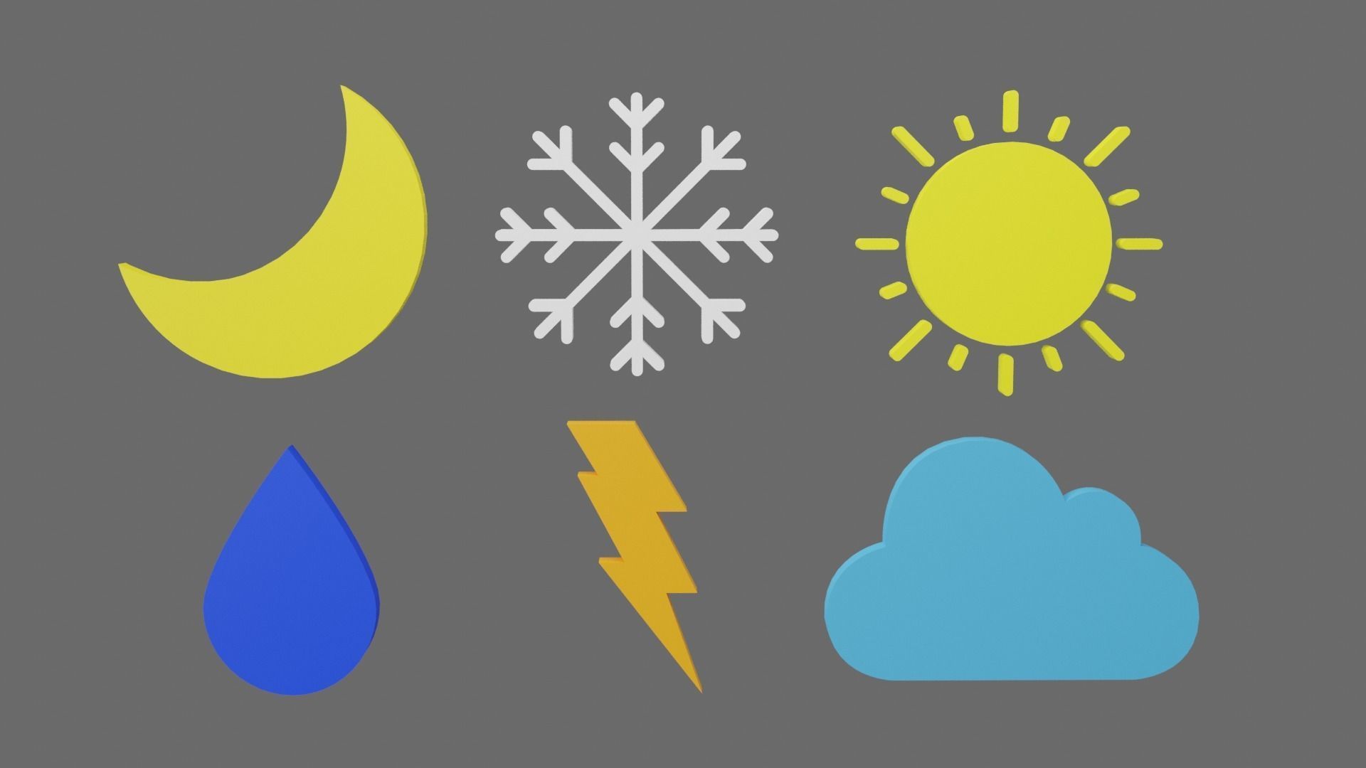 Weather Icon Pack Low-poly 3D model_6