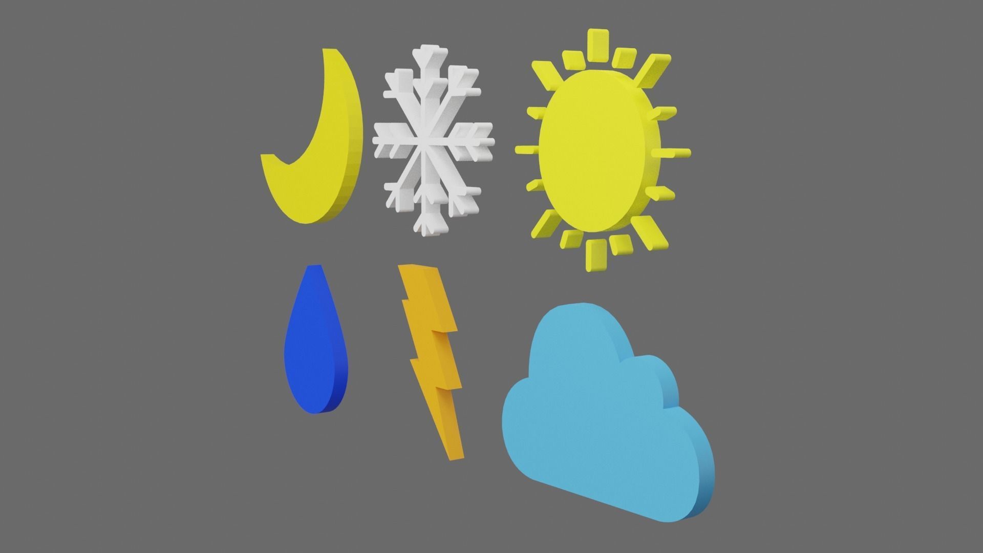 Weather Icon Pack Low-poly 3D model_5