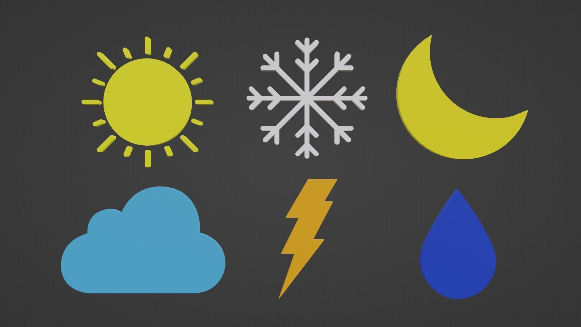 Weather Icon Pack Low-poly 3D model_20