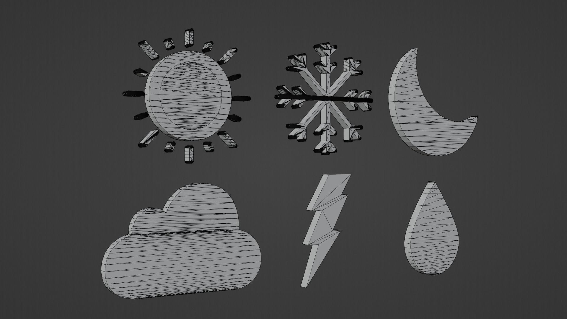Weather Icon Pack Low-poly 3D model_22