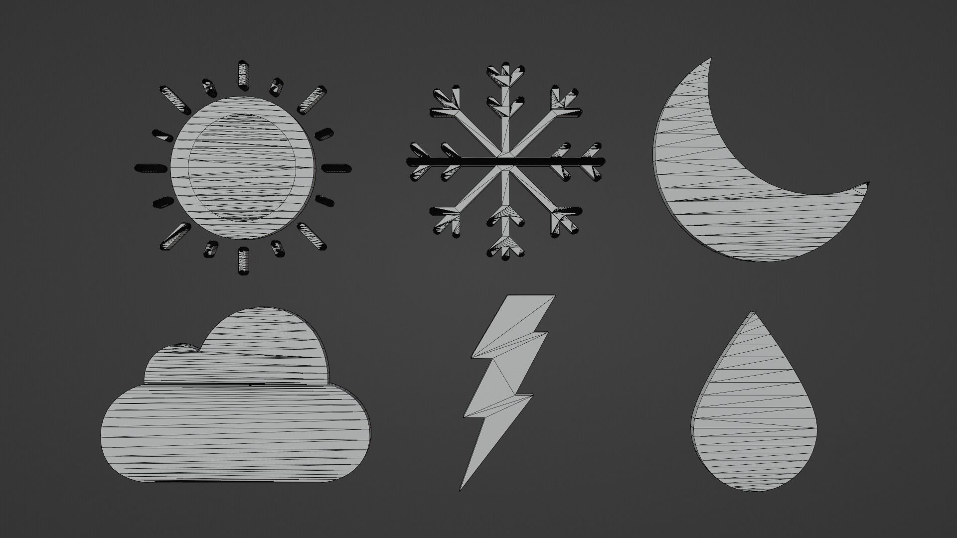 Weather Icon Pack Low-poly 3D model_21