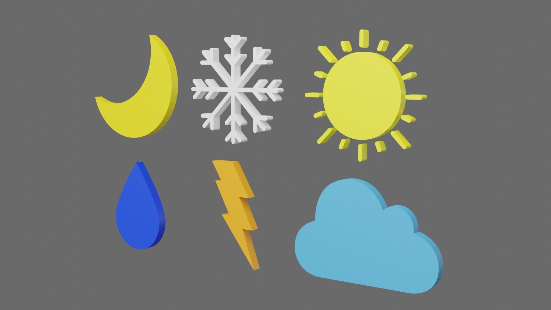 Weather Icon Pack Low-poly 3D model_7