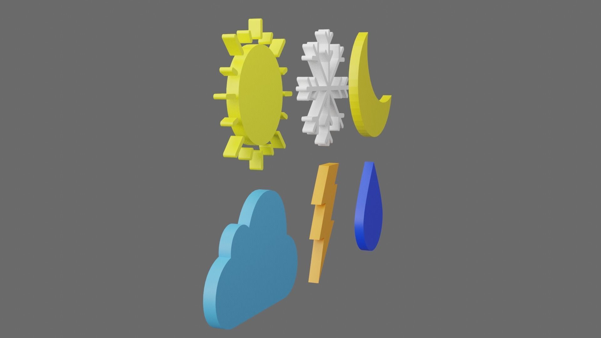 Weather Icon Pack Low-poly 3D model_4