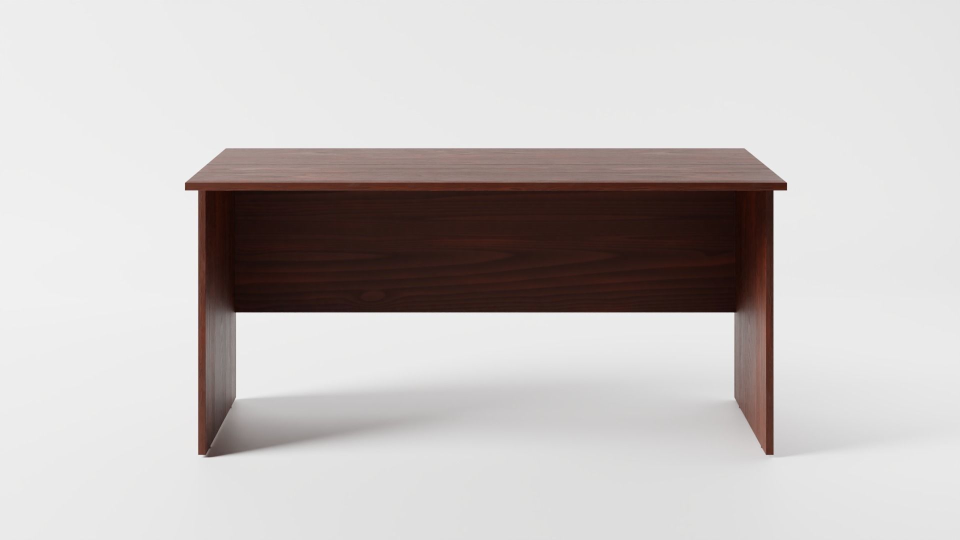 Wood Desk Unit 3D model_1