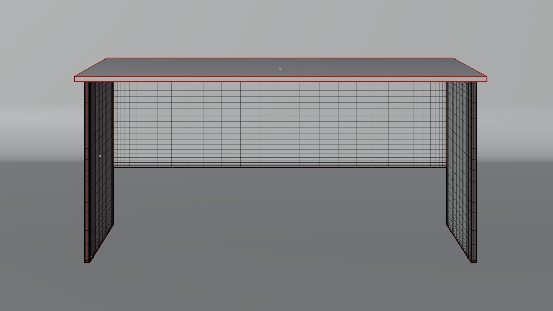 Wood Desk Unit 3D model_7