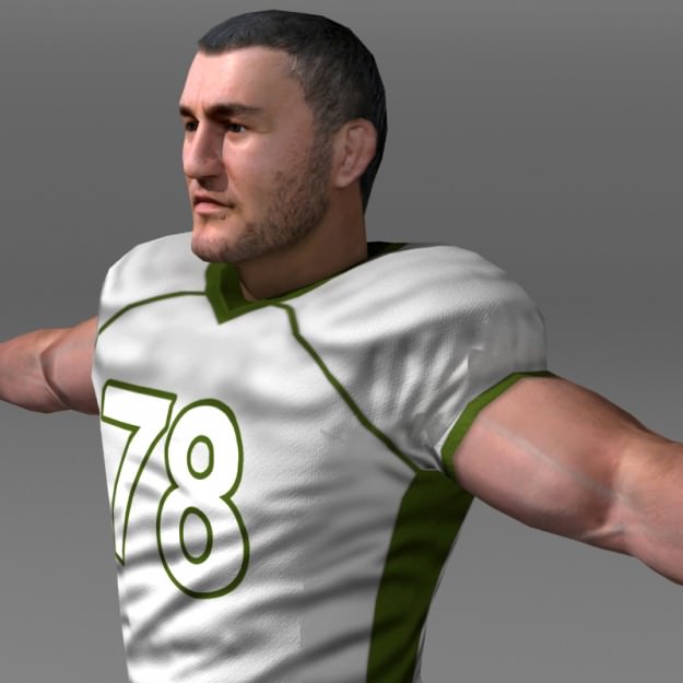 Football Player Low-poly 3D model_2